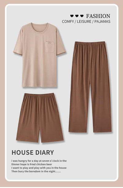Pijama Hombre Modal Verano - Set 3 Piezas Manga Corta Transpirable - Image 16