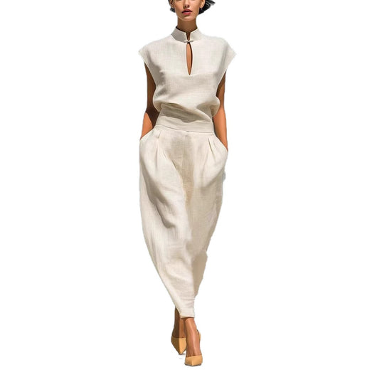 Conjunto de Pijama Satinado Estilo Chino para Mujer - Image 5