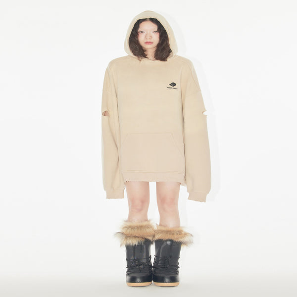 Sudadera Oversize Cómoda y Desgarrada - Estilo Relajado