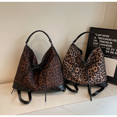 Mochila de Moda con Estampado Leopardo de Gran Capacidad Multiusos - Image 14