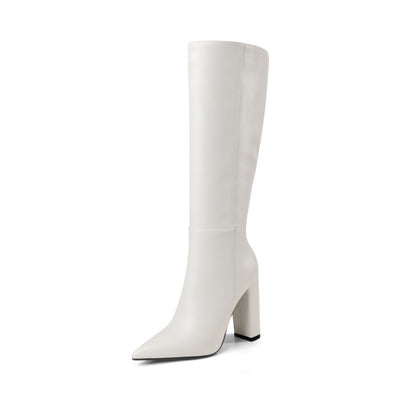 Botas Altas de Tacón Grueso Punta Afilada para Otoño e Invierno - Image 41