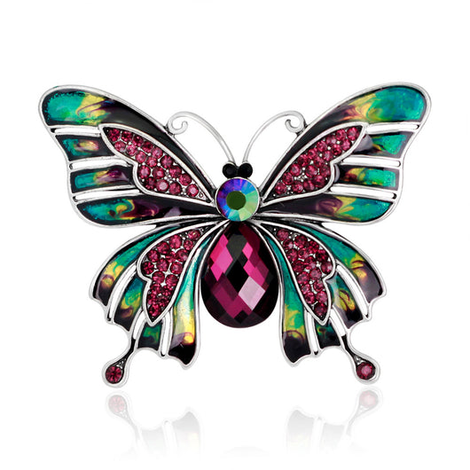 Broche Vintage Mariposa Esmaltado con Efecto Goteo - Image 5