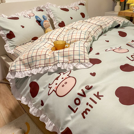 Juego de Cama Princesa de Tres Piezas con Motivo de Corazones para Niñas - Image 15