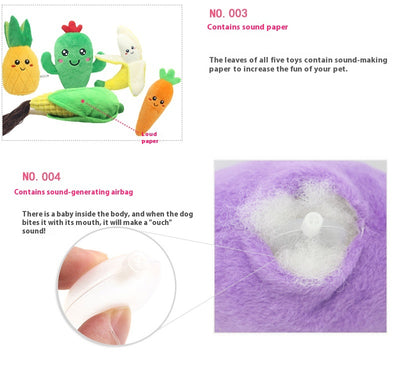Juguete Interactivo de Peluche con Sonido - Frutas y Verduras para Perros y Gatos - Image 17