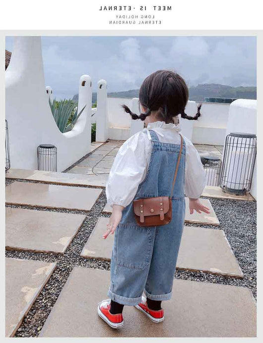 Pantalones Denim Infantiles con Tirantes para Otoño - Image 10