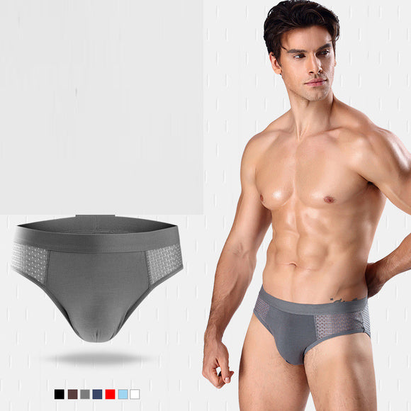 Calzoncillos Hombre Malla Hueca Ice Silk Cintura Media