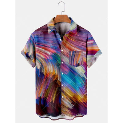 Camisa Casual Talla Grande Hombre Verano con Estampado Digital 3D Manga Corta - Image 2