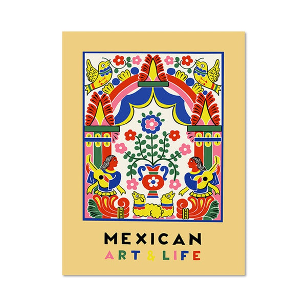 Cuadro Canvas Floral Retro Mexicano - Image 3