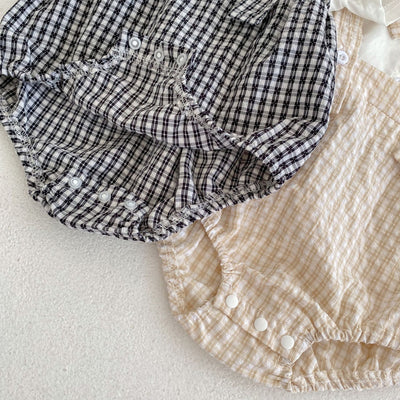 Blusa Cuello Babydoll con Efecto Dos Piezas a Cuadros - Image 15