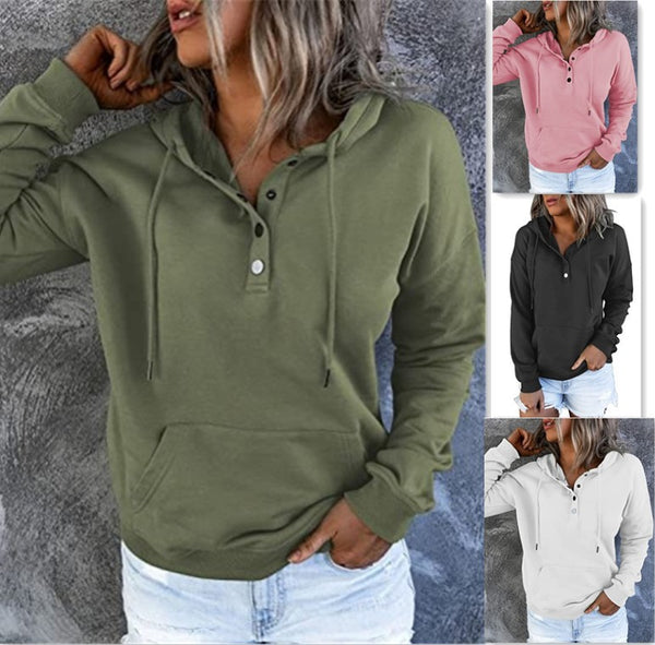 Suéter Hoodie con Ojetes Frontales para Mujer