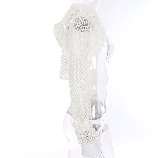 Blusa Transpirable con Encaje Calado y Protección Solar para Mujer - Image 15