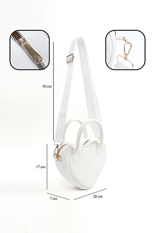 Bolso de Cuero Sintético en Forma de Corazón con Cierre y Compartimento Único - Image 3