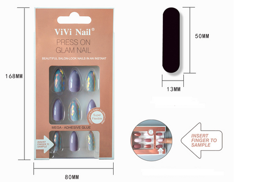 Set de 24 Uñas Postizas Trendy - Diseños Modernos y Versátiles - Image 11