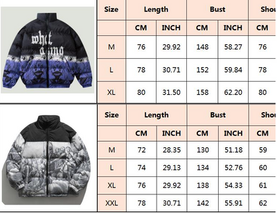 Parka Acolchada Oversized Hip Hop Degradado Harajuku para Hombre - Image 7