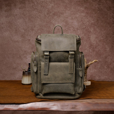 Mochila de Cuero Crazy Horse para Hombre - Portacomputadora 15.6" de Gran Capacidad - Image 6