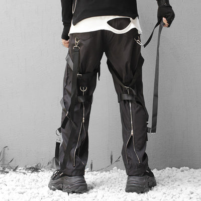 Pantalones Sueltos Hip-hop con Cierre de Webbing - Image 3