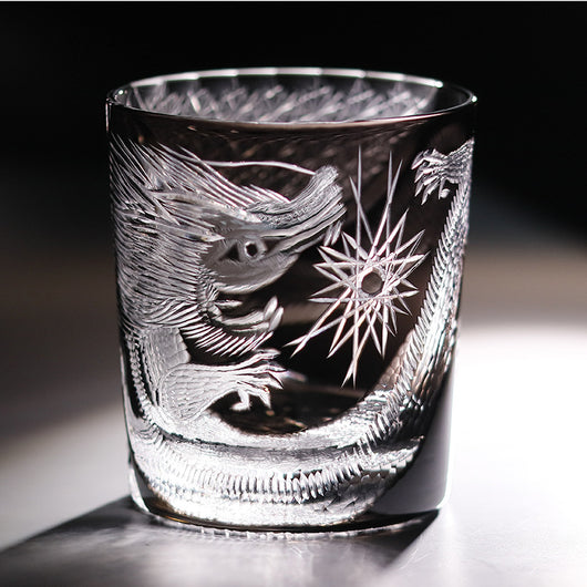 Copas de Cristal Danza del Dragón Negro y Fénix