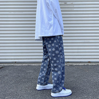 Pantalones Vaqueros Rectos con Estampado Integral para Hombre - Image 2