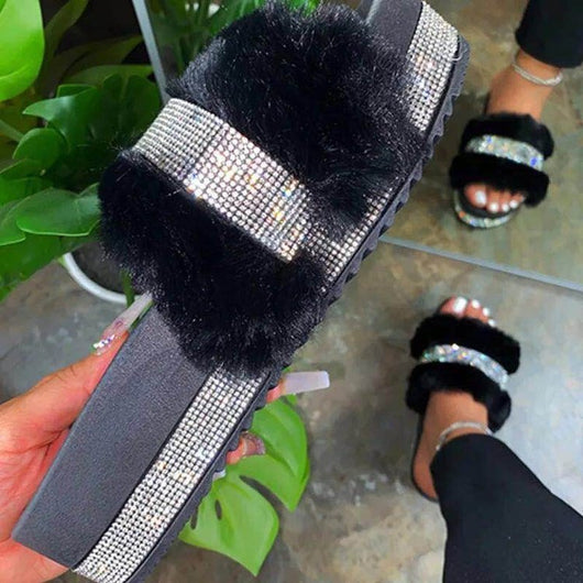 Pantuflas Brillantes Esponjosas con Plataforma y Cuña - Image 10