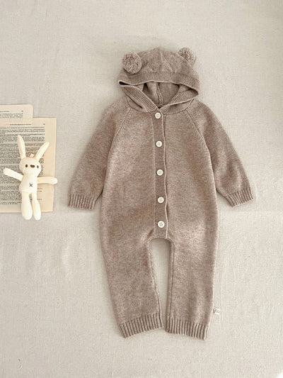 Pijama Enterizo con Capucha de Orejas de Osito Estilo Occidental - Image 7