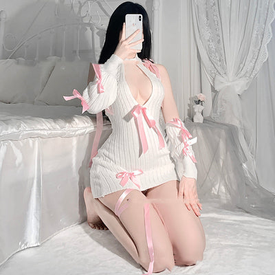 Vestido Suéter con Moño para Mujer - Image 3