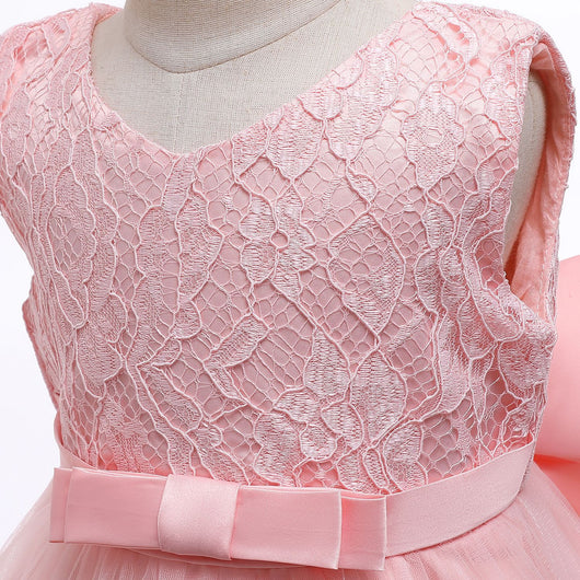 Vestido de Princesa para Primer Año con Moño y Encaje - Image 21