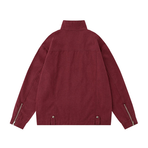 Chaqueta de Trabajo Hombre Cuello Alto Cremallera Suelta Primavera Otoño