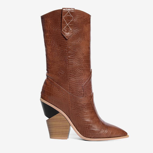Botas Cuña Azul para Mujer Talla Grande - Image 7