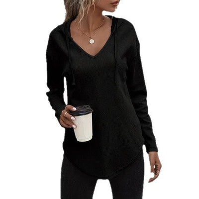 Sudadera Plus Size con Cuello V y Cordones Ajustables para Mujer - Image 5