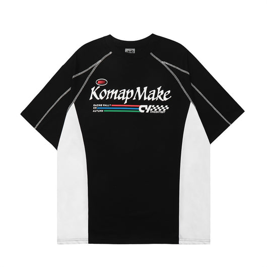 Camiseta Hombre Estampado Letras Contraste Patchwork - Image 9