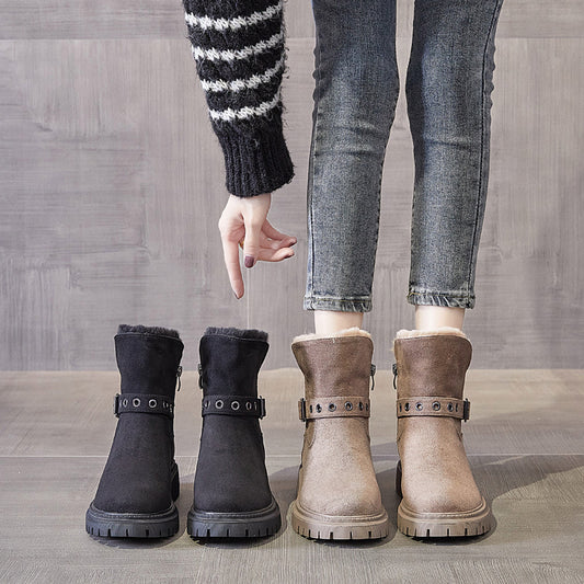 Botas de Nieve para Mujer con Forro de Pelaje y Algodón Acolchado - Image 2