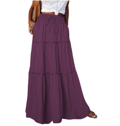 Vestido Maxi Plisado de Cintura Alta Elástica para Mujer - Image 16