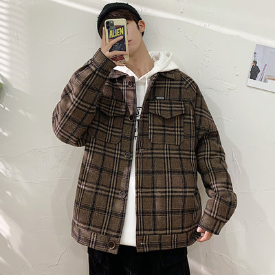 Chaqueta Cuadros Estilo Coreano para Hombre - Image 12