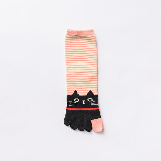 Calcetines de Algodón para Mujer con Diseño de Rayas y Gato - Otoño Invierno - Image 13