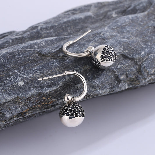 Aretes de Plata 925 Diseño Esfera de Deseos con Circonita - Image 2