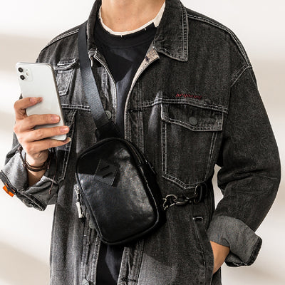 Bolsa de Pecho de Cuero para Hombre - Estilo Moderno