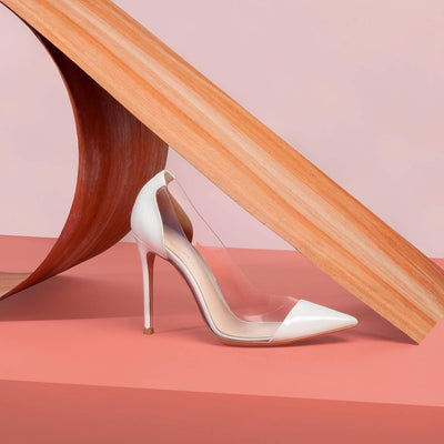 Zapatos de Tacón Alto Stiletto Nude Transparente para Mujer - Image 4