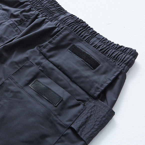 Shorts Harem Casual con Bolsillos Grandes y Anillo Doble de Nylon