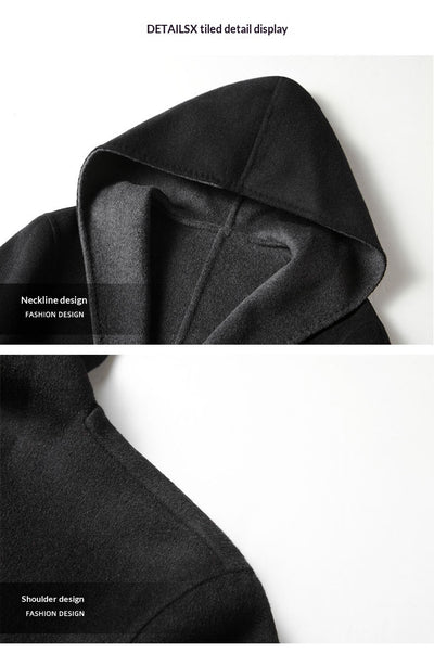 Abrigo de Lana Reversible para Hombre con Capucha - Image 19