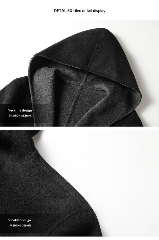 Abrigo de Lana Reversible para Hombre con Capucha - Image 19