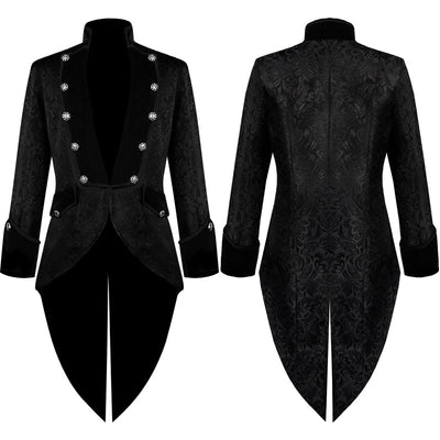 Esmoquin de Terciopelo Dorado Estilo Medieval Punk Retro