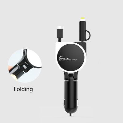 Cargador de Auto 3 en 1 Compatible con Apple - Cable de Datos y Encendedor - Image 7