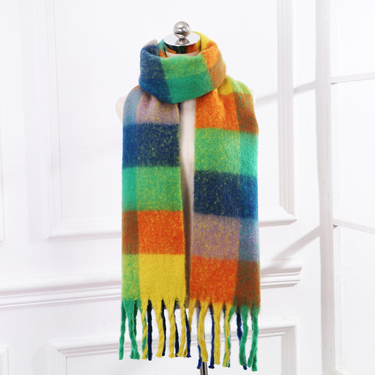 Bufanda de Mohair a Cuadros para Mujer - Image 4
