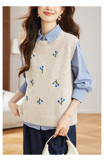 Chaleco Tejido Primavera Mujer Diseño V-Escote con Botones - Image 11
