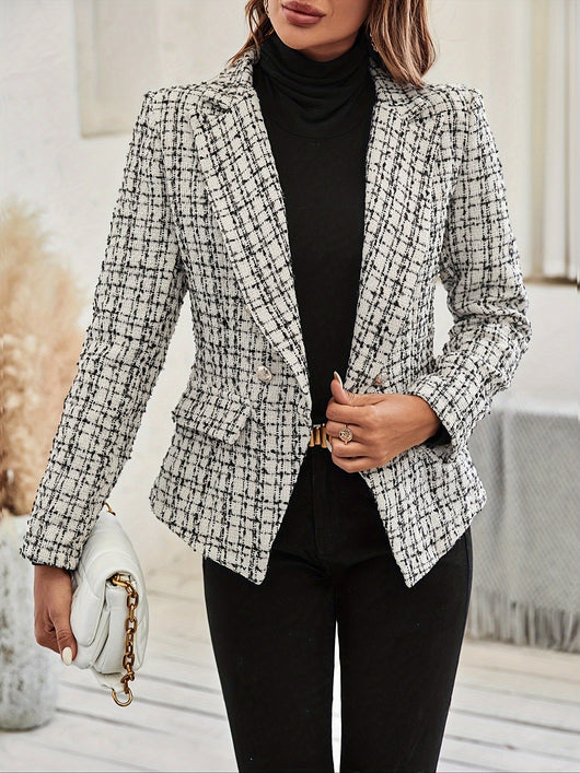 Blazer Cuadros Elegante Doble Botonadura - Image 6