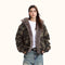 Chaqueta Acolchada con Capucha y Estampado Camuflaje