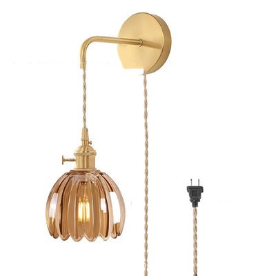 Lámpara Colgante Retro Japonesa Cobre y Vidrio Ámbar - Image 28