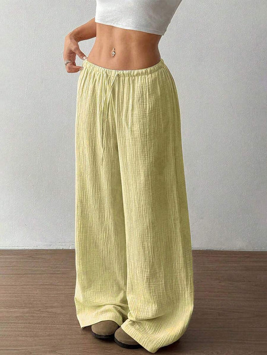 Pantalones Casuales para Mujer con Cintura Ajustable y Detalles de Cordones - Image 9