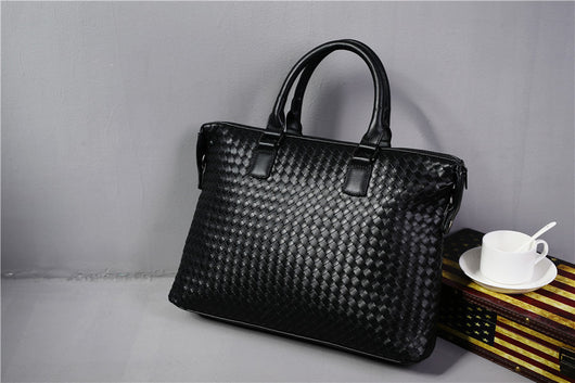 Maletín de Cuero Tejido a Mano para Hombre - Bolsa de Negocios Premium con Compartimento para Laptop - Image 13