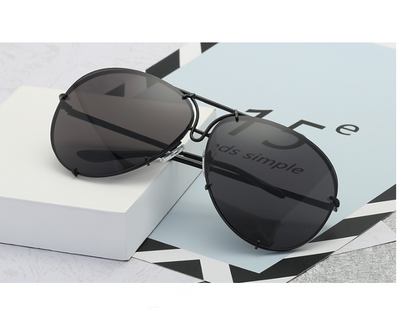 Aviator sunglasses with light blue lenses and a gold-colored metal frame, featuring a double bridge design. - Image 18